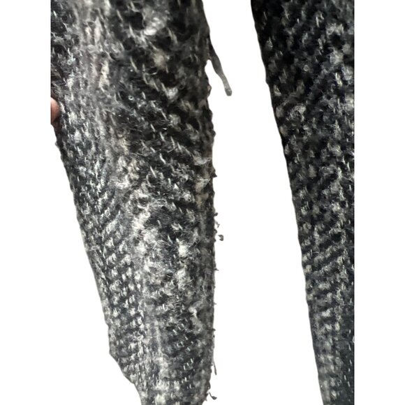 H&M Wool Blend Faux Fur Collar Tweed Overcoat - Picture 6 of 10